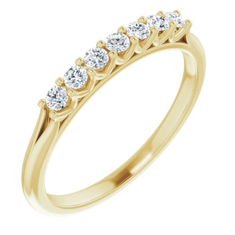 Ladies rings middle finger looks-14K Yellow 1/5 CTW Natural Diamond Anniversary Band