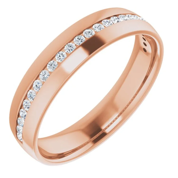 Ladies rings contemporary bold styles-14K Rose 3/8 CTW Natural Diamond Band