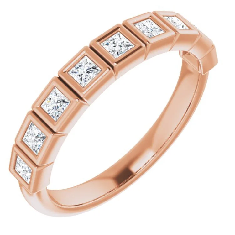 Ladies rings heritage inspired rings-14K Rose 1/2 CTW Natural Diamond Anniversary Band