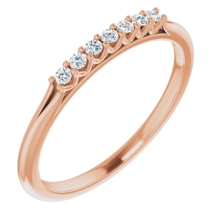 Ladies rings thoughtful birthday surprises-14K Rose 1/10 CTW Natural Diamond Anniversary Band