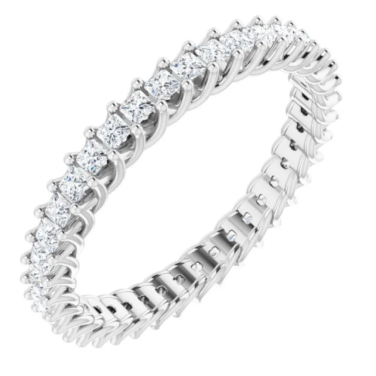 Ladies rings cultural heritage styles-14K White 7/8 CTW Diamond Eternity Band