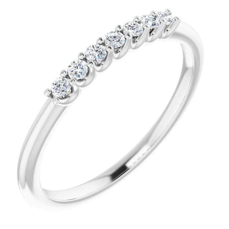 Ladies rings sculptural ring shapes-Platinum 1/10 CTW Natural Diamond Anniversary Band