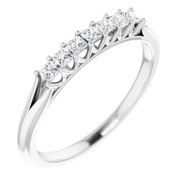 Ladies rings hypoallergenic materials-14K White 1/4 CTW Natural Diamond Anniversary Band