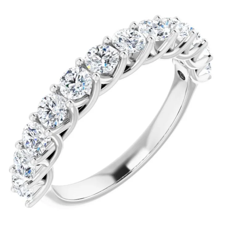 Ladies rings movable stone rings-14K White 1 1/8 CTW Natural Diamond Anniversary Band