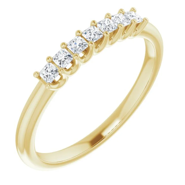 Ladies rings asymmetrical design picks-14K Yellow 1/4 CTW Natural Diamond Anniversary Band