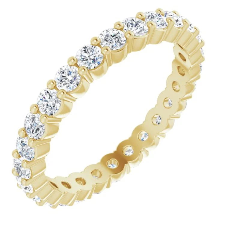 Ladies rings titanium modern designs-14K Yellow 3/4 CTW Natural Diamond Eternity Band Size 6