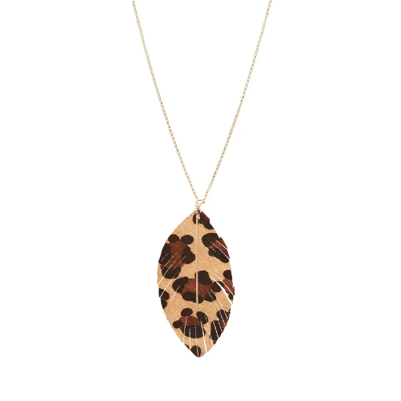 ladies necklace black diamond boho-Leopard Heather Necklace