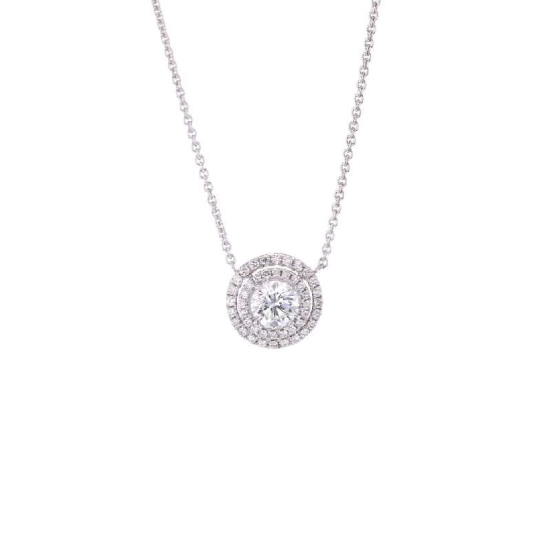 ladies necklace animal glossy-1.25 ct Diamond with 0.44ctw Double Halo Diamond Pendant Necklace