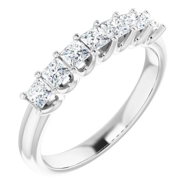 Ladies rings fair trade styles-Platinum 5/8 CTW Natural Diamond Anniversary Band