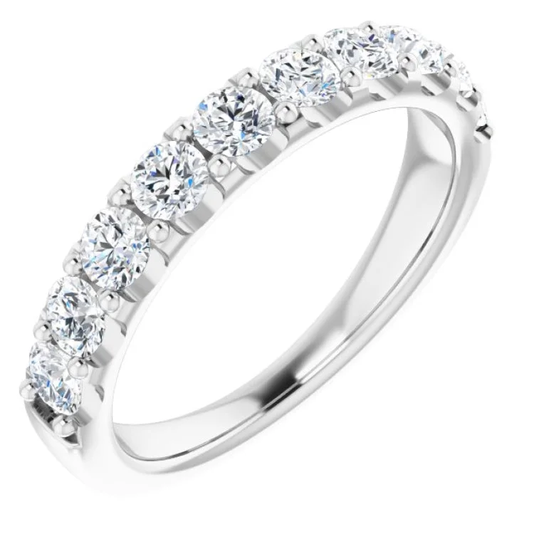 Ladies rings vintage estate pieces-14K White 1 CTW Natural Diamond Anniversary Band