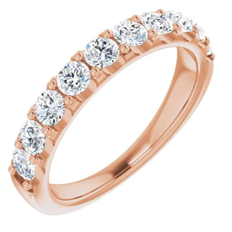 Ladies rings affordable price range-14K Rose 1 CTW Natural Diamond Anniversary Band