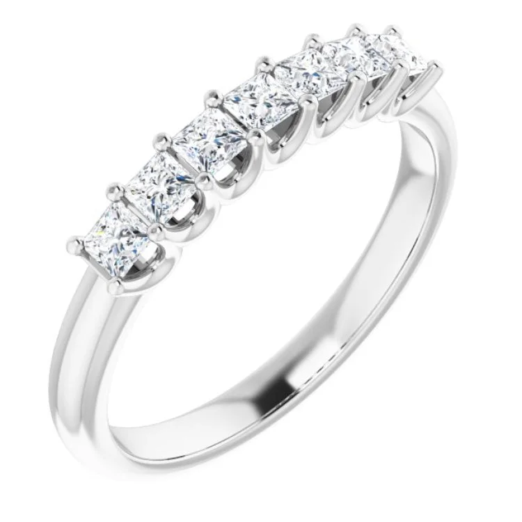 Ladies rings white gold styles-Platinum 1/2 CTW Natural Diamond Anniversary Band