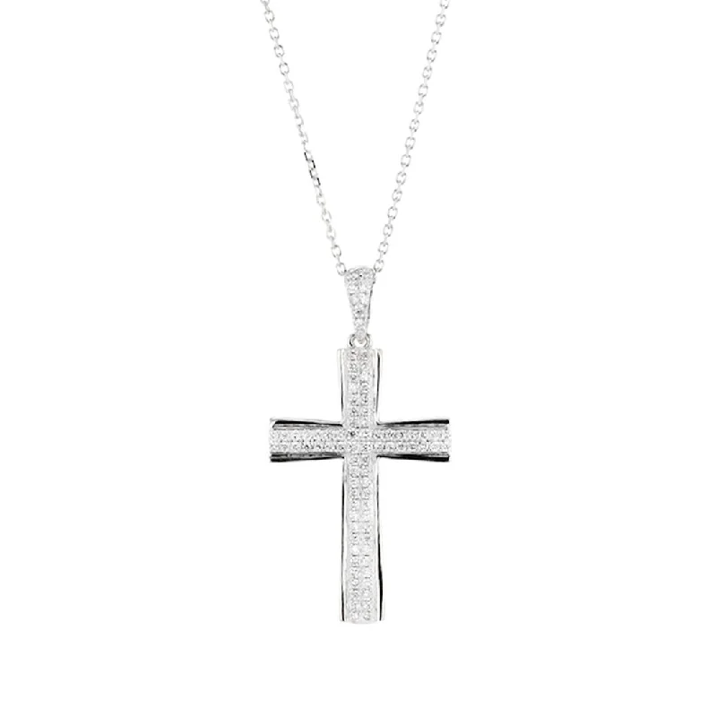 ladies necklace summer seasonal-0.29 ctw Diamond Cross Pendant Necklace