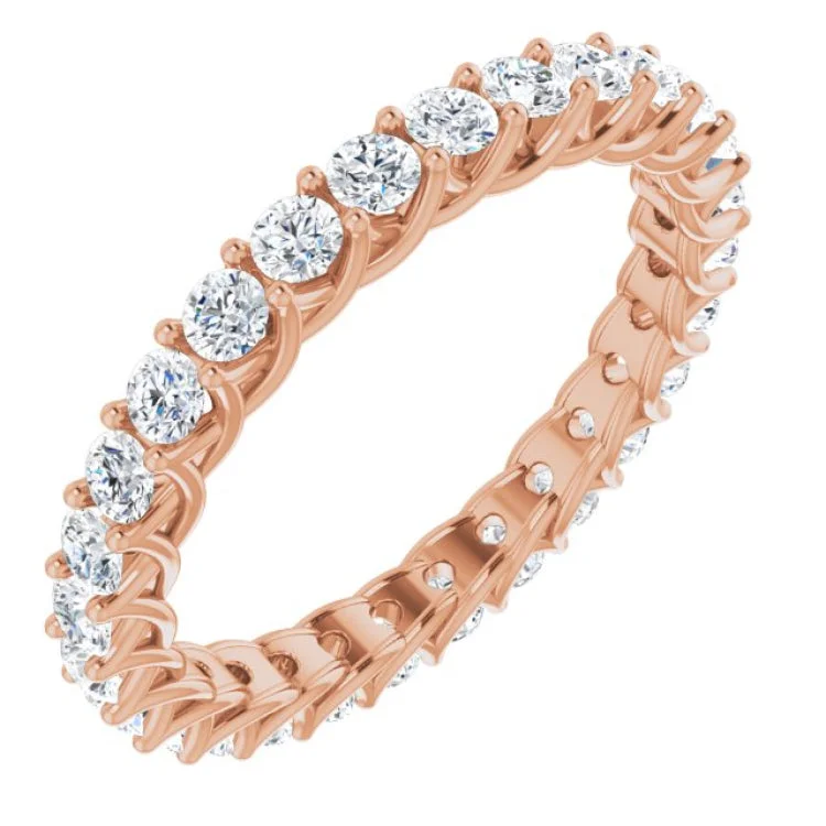 Ladies rings Korean fashion styles-14K Rose 1 3/8 CTW Diamond Eternity Band