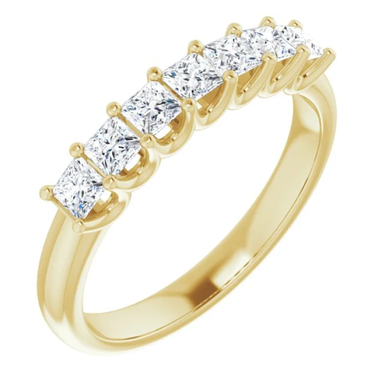 Ladies rings enamel detail rings-14K Yellow 5/8 CTW Natural Diamond Anniversary Band