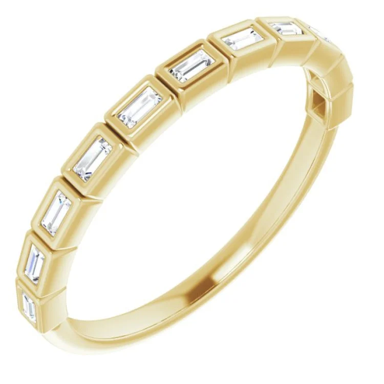 Ladies rings wood inlay designs-14K Yellow 1/6 CTW Natural Diamond Anniversary Band