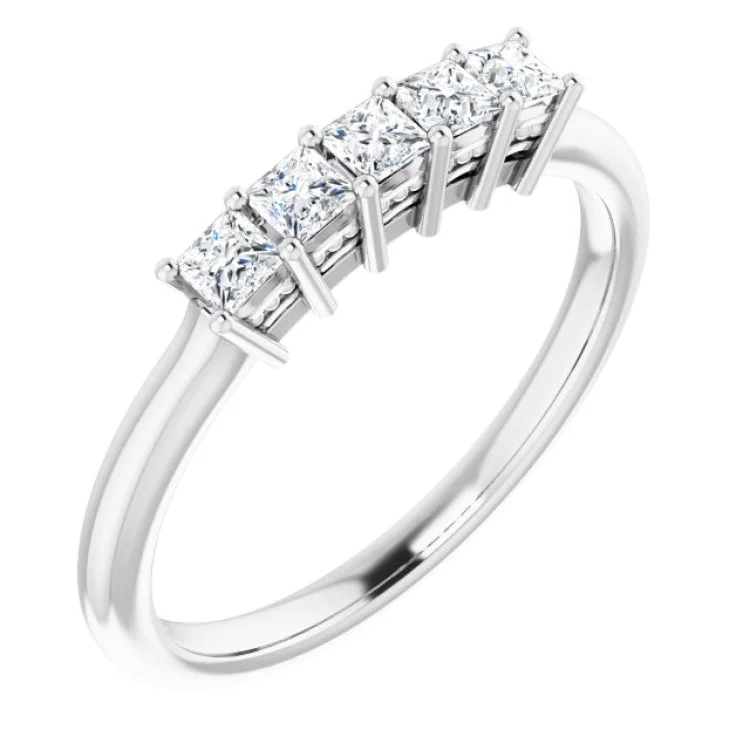 Ladies rings famous designer labels-14K White 1/3 CTW Natural Diamond Anniversary Band