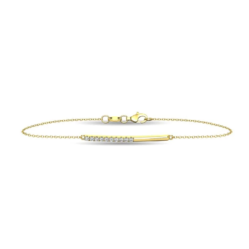 ladies bracelet floral black diamond-Diamond 1/6 ct tw Diamline Bracelet in 10K Yellow Gold