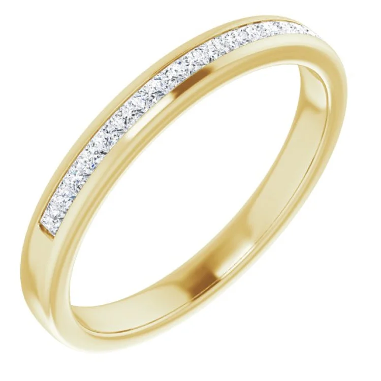 Ladies rings mature sophisticated styles-14K Yellow 3/8 CTW Natural Diamond Band