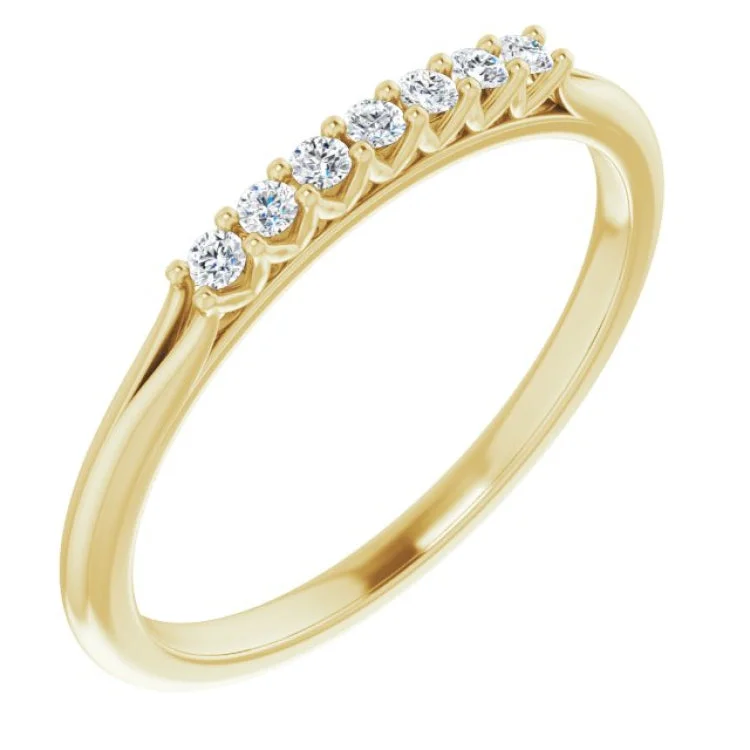 Ladies rings open band patterns-14K Yellow 1/10 CTW Natural Diamond Anniversary Band