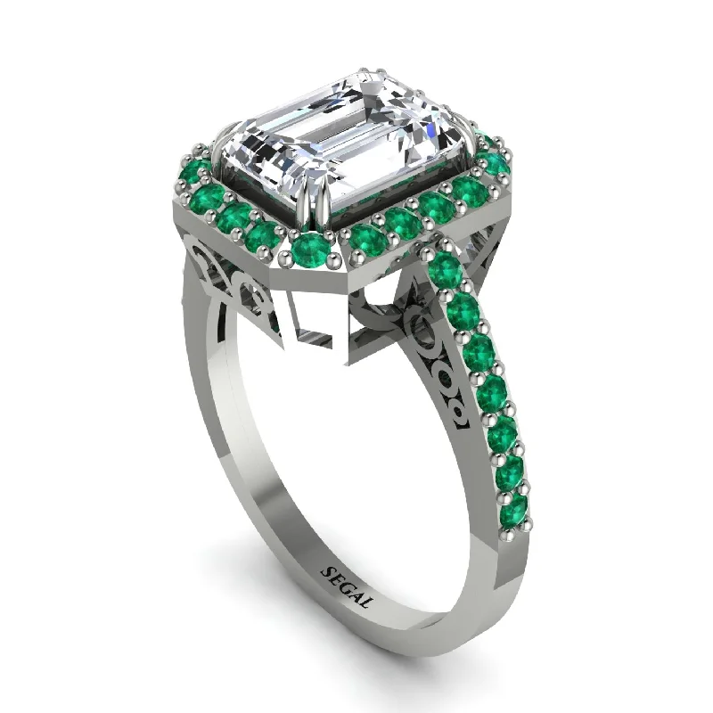 Ladies engagement rings asscher solitaires-Emerald Cut Diamond Vintage-Inspired Engagement Ring - Addilyn No. 18