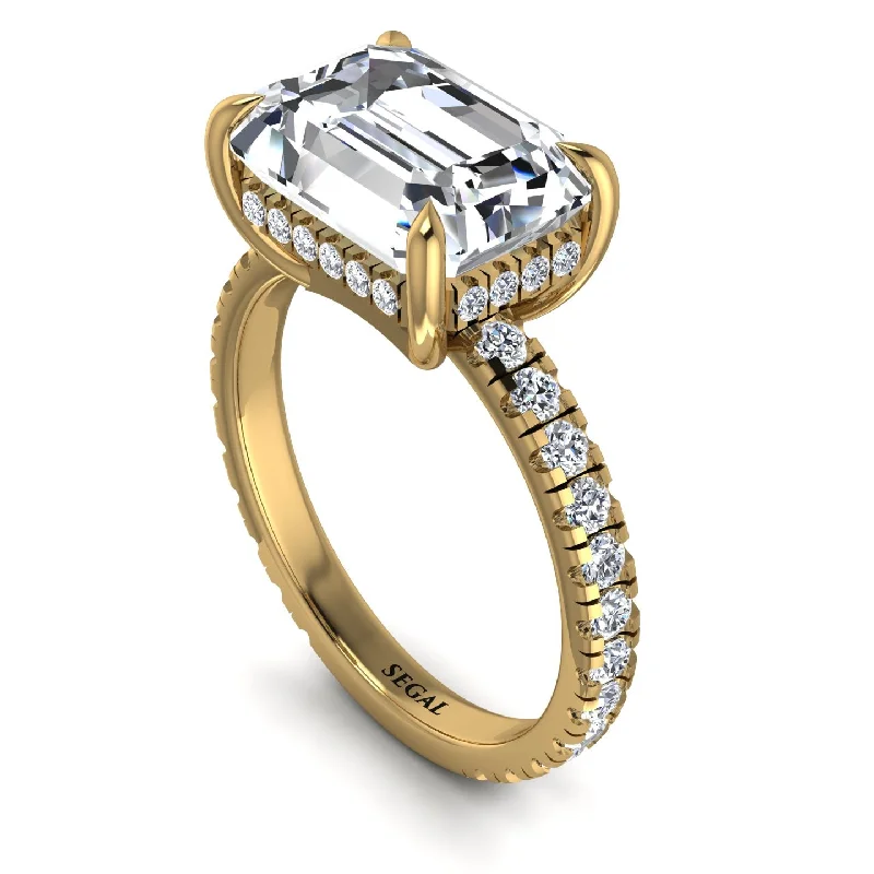 Ladies engagement rings e-commerce sites-Emerald-Cut Diamond Pavé Engagement Ring - Daphne No. 1