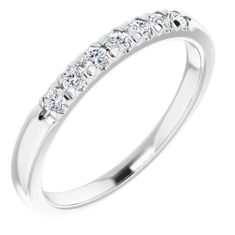 Ladies rings heavy duty rings-14K White 1/5 CTW Natural Diamond Anniversary Band