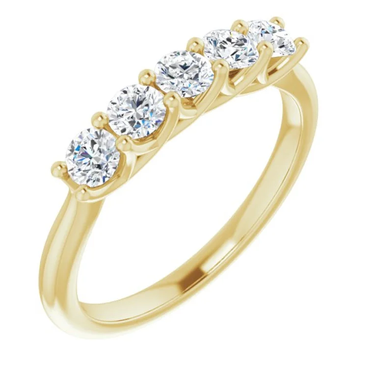 Ladies rings one-off design rings-14K Yellow 5/8 CTW Natural Diamond Anniversary Band