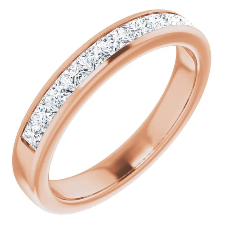 Ladies rings elegant timeless looks-14K Rose 1 CTW Natural Diamond Band