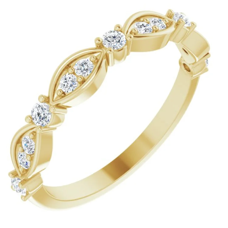 Ladies rings ceramic crafted styles-14K Yellow 1/3 CTW Natural Diamond Anniversary Band