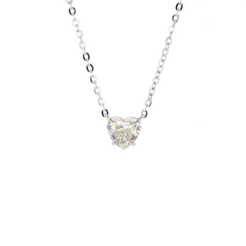 ladies necklace initial polished-1.20 ct Diamond Heart Necklace