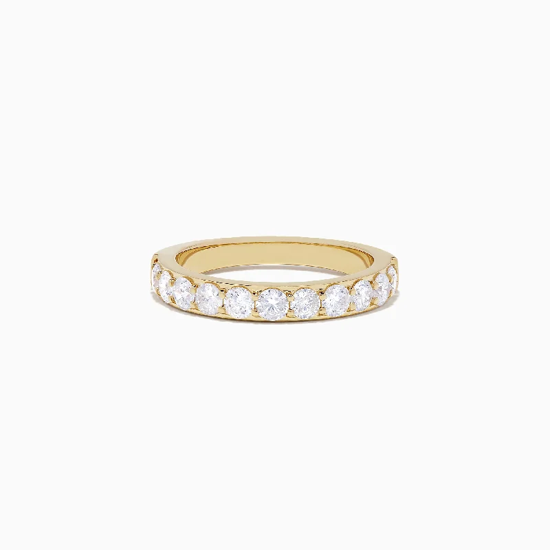 Ladies rings celestial theme rings-D'Oro 14K Yellow Gold Prong Set Diamond Band, 1.00 TCW