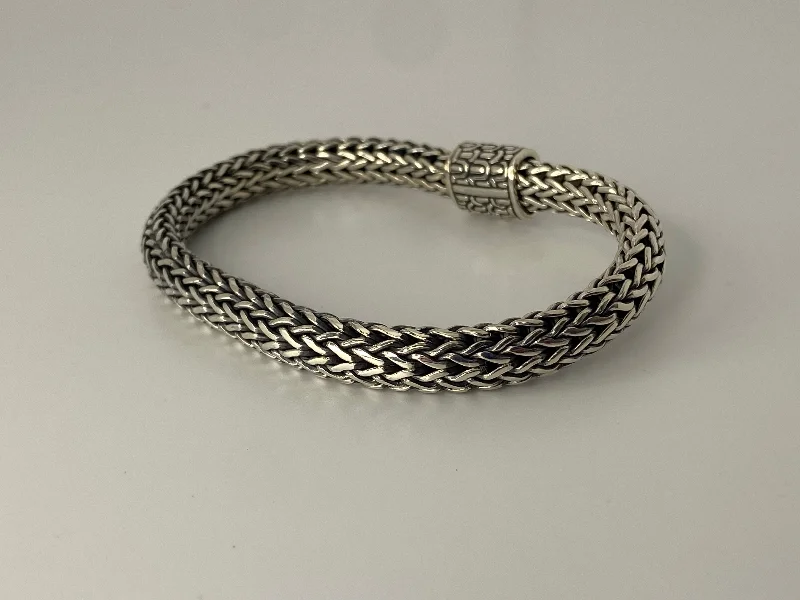 ladies bracelet animal winter-Braided Silver Bracelet