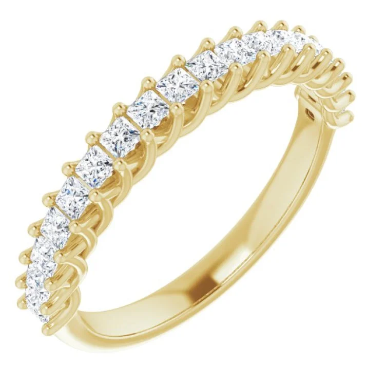 Ladies rings green diamond rings-14K Yellow 1/2 CTW Natural Diamond Anniversary Band