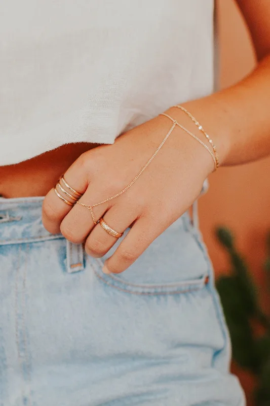 Ladies rings fade-proof designs-Demi Hand Chain