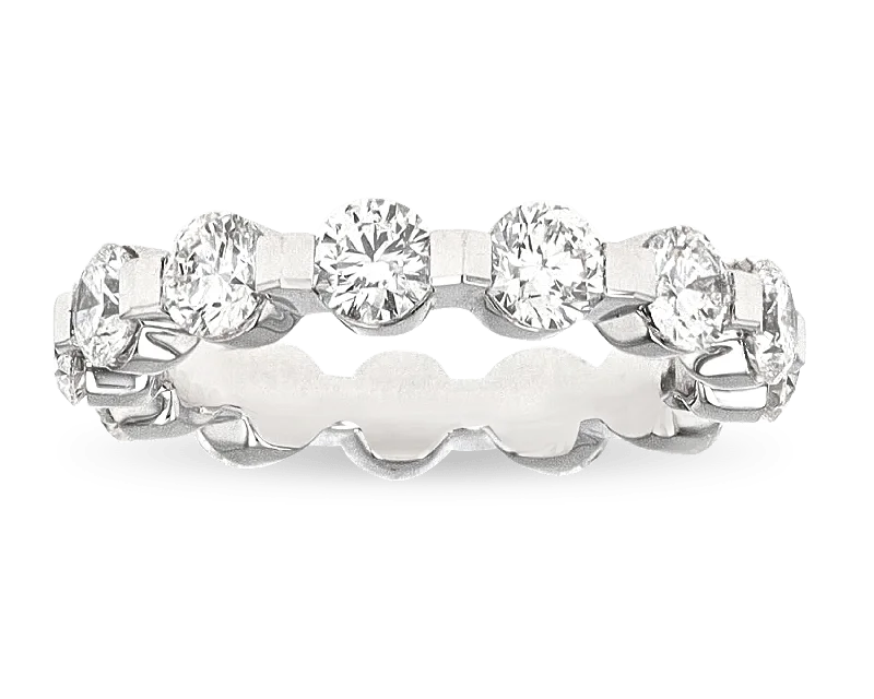 Ladies rings 2025 style trends-Floating Prong Eternity Band, 3.20 Carats