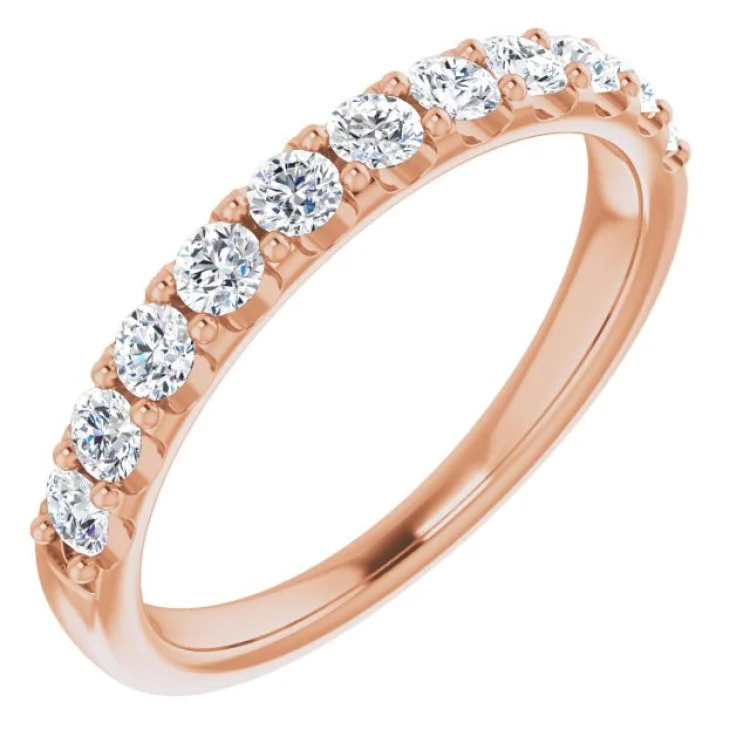 Ladies rings thin stackable rings-14K Rose 1/2 CTW Natural Diamond Anniversary Band