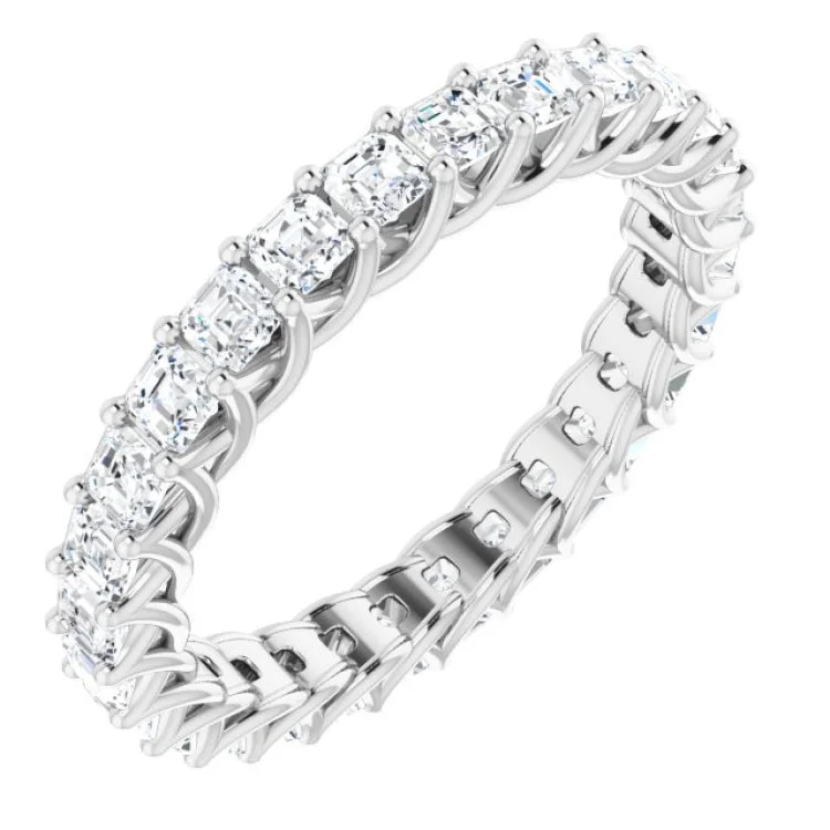 Ladies rings medium width styles-14K White 1 1/2 CTW Diamond Eternity Band