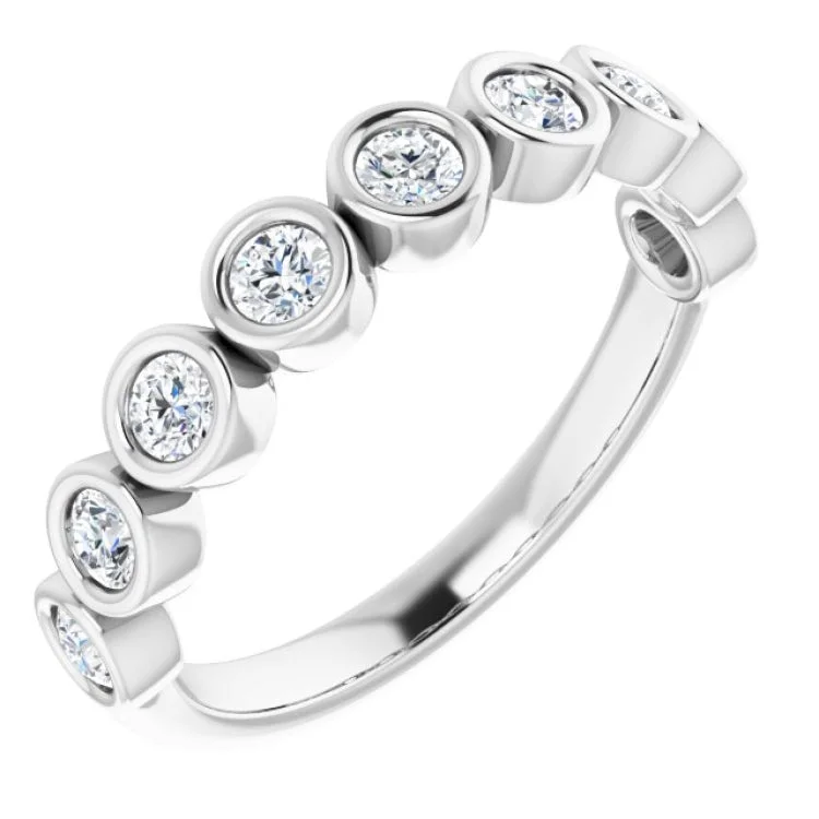 Ladies rings romantic couple sets-14K White 1/2 CTW Natural Diamond Anniversary Band