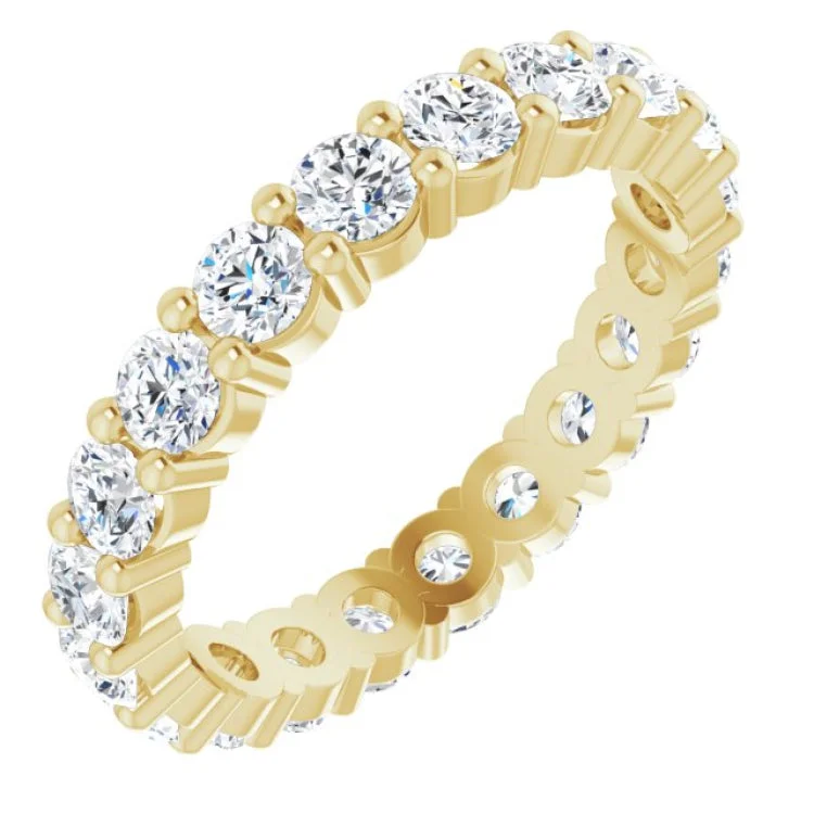 Ladies rings cyberpunk style rings-14K Yellow 2 CTW Lab-Grown Diamond Eternity Band Size 6.5