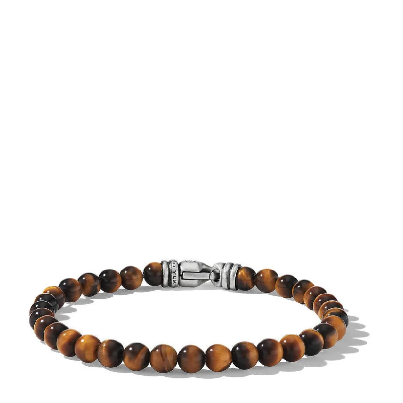 ladies bracelet halo designer-David Yurman Men's Spiritual Beads Bracelet with Tiger's Eye