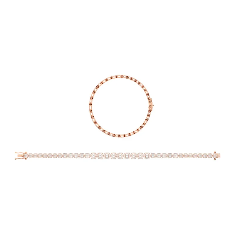 ladies bracelet hammered matte-14K Rose Gold Diamond 2 1/3 Ct.Tw. Fashion Bracelet