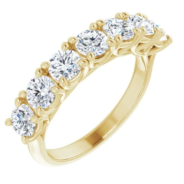 Ladies rings lightweight gold bands-14K Yellow 1 5/8 CTW Natural Diamond Seven-Stone Anniversary Band