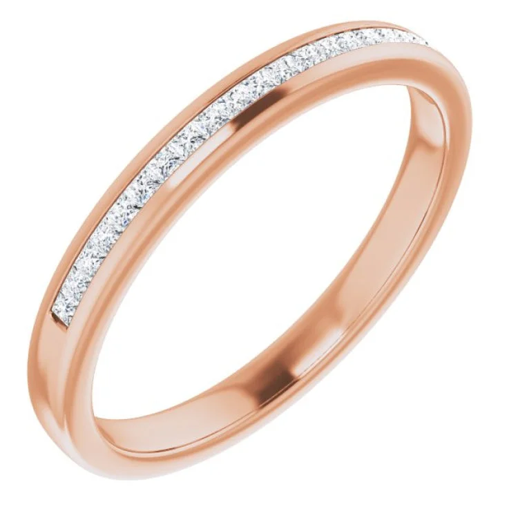 Ladies rings Christmas gift designs-14K Rose 1/4 CTW Natural Diamond Band