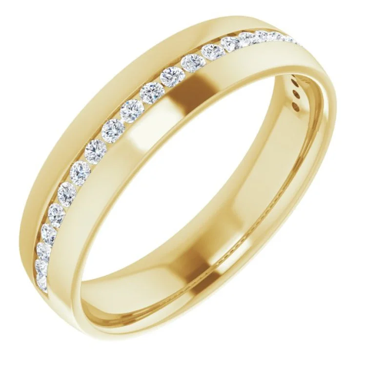 Ladies rings classic vintage looks-14K Yellow 3/8 CTW Natural Diamond Band