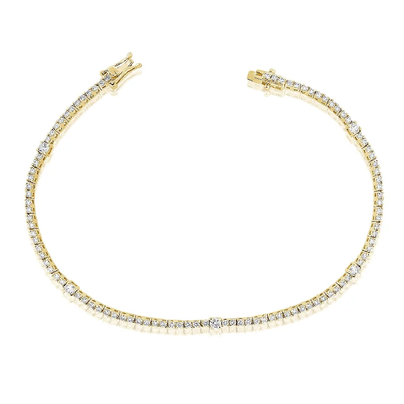 ladies bracelet opal sculpted-Limited Time ONLY 14K Diamond Essentials Tennis Bracelet