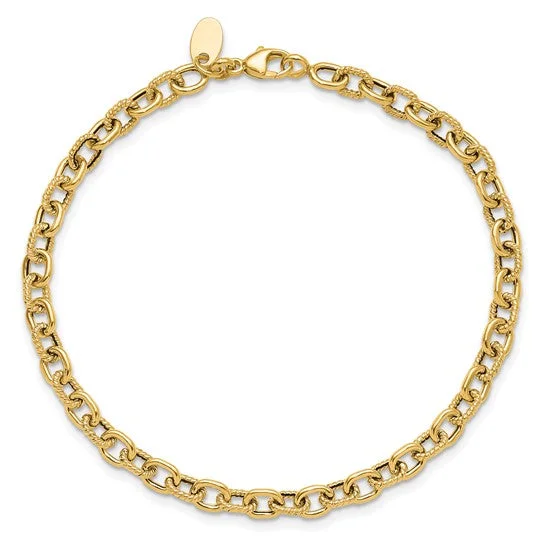 ladies bracelet constellation infinity-14k Yellow Gold Polished/Textured Link Bracelet