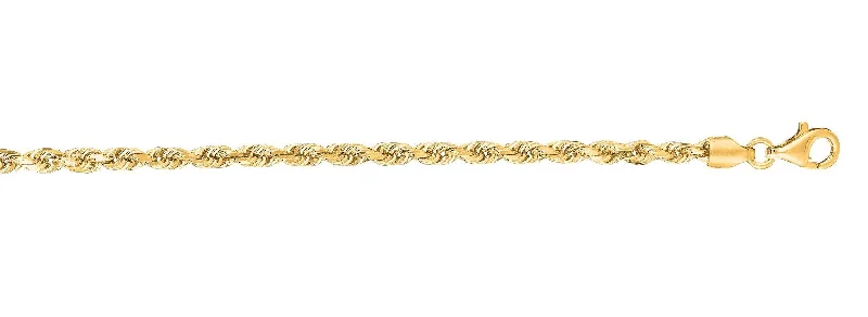 ladies bracelet feather constellation-14k Yellow Gold Diamond Cut Rope Chain Bracelet