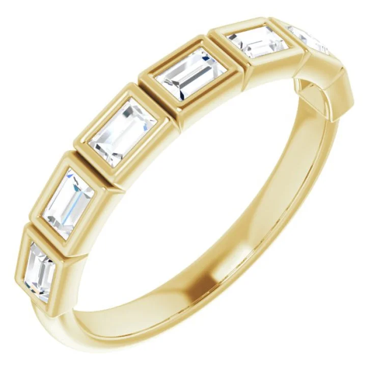 Ladies rings leather band rings-14K Yellow 1/2 CTW Natural Diamond Anniversary Band