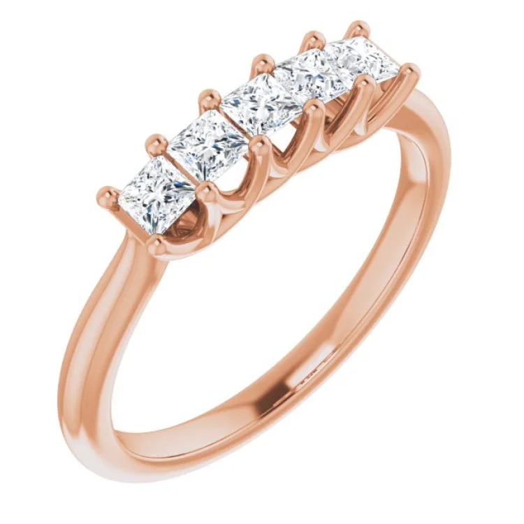 Ladies rings engagement gift ideas-14K Rose 1/2 CTW Natural Diamond Anniversary Band